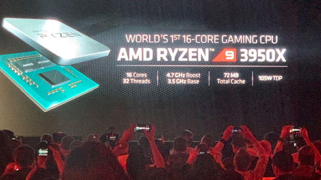 AMD đã chính thức cho Ryzen 9 3950X lộ diện, vượt xa Core i9-9900K ở tác vụ sáng tạo nội dung, hiệu năng chơi game ngang ngửa
