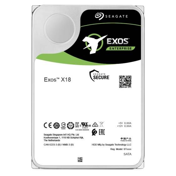 Seagate EXOS X18 16TB 512e/4Kn SATA 6Gbps 7200RPM 3.5in (ST16000NM000J)