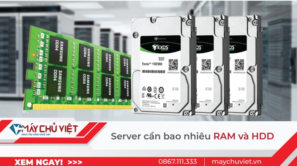 Server cần bao nhiêu RAM và HDD?