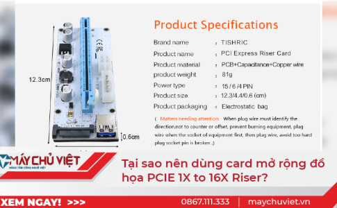 Tại sao nên dùng card mở rộng đồ họa PCIE 1X to 16X Riser?