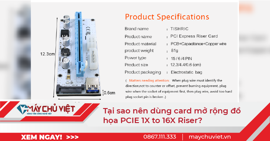 Tại sao nên dùng card mở rộng đồ họa PCIE 1X to 16X Riser?