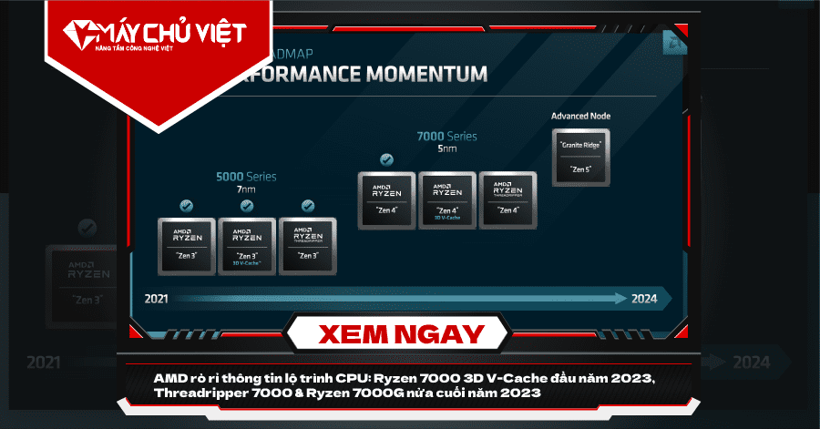 AMD rò rỉ thông tin lộ trình CPU Ryzen 7000 3D V-Cache đầu năm 2023, Threadripper 7000 & Ryzen 7000G nửa cuối năm 2023