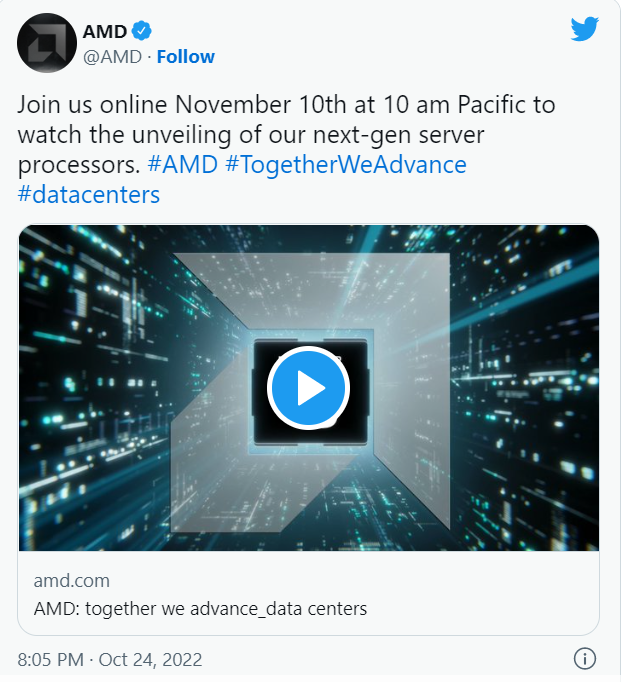 AMD chính thức xác nhận CPU Genoa thế hệ thứ 4 Ra mắt vào ngày 10 tháng 11
