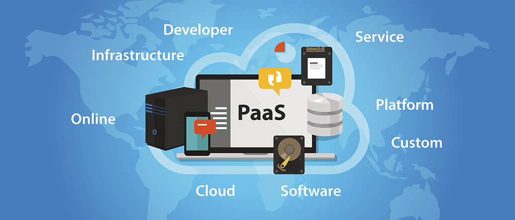 Paas Platform As A Service Cloud Solution Technology Concept Laptop Server