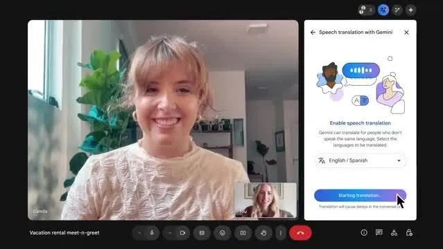 Phiên dịch viên ảo trên Google Meet của Google