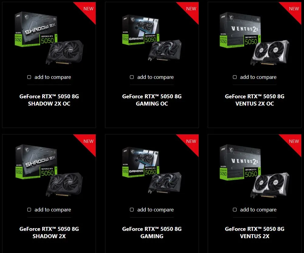 GeForce RTX 5050 và các bản tùy chỉnh đến từ ASUS, GIGABYTE, MSI và ZOTAC