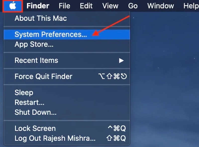 mở System Preference trên mac